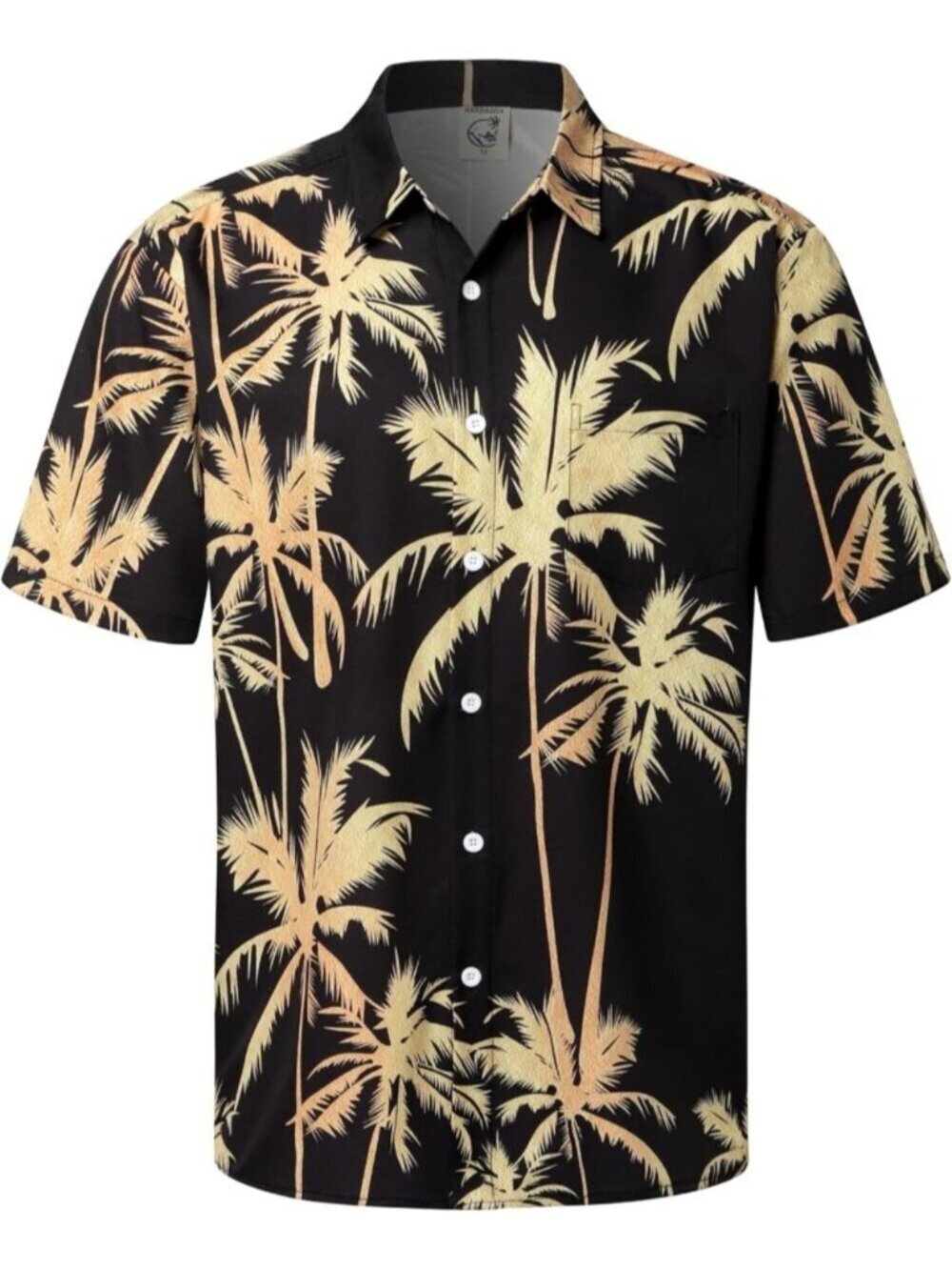 〽️Men's Coconut Black Short Sleeve Coconut Printed Button Down Casual Shirts